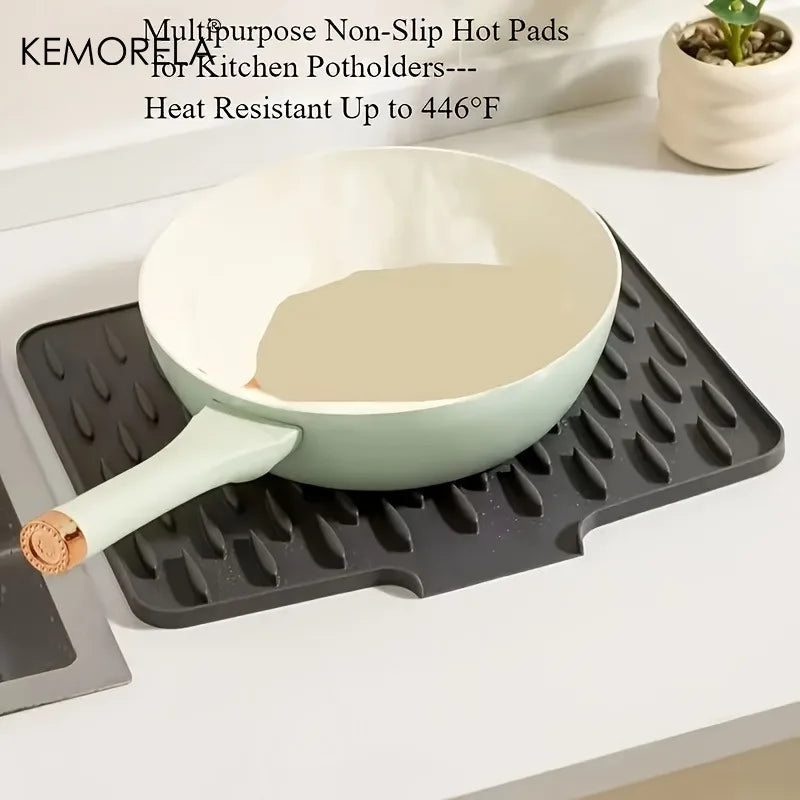 KEMORELA Silicone Drain Mat – Kitchen Countertop & Sink Mat