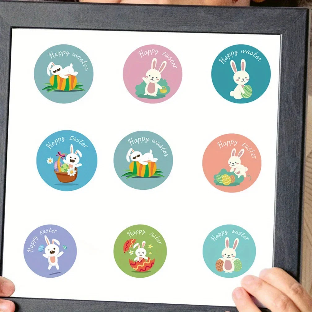 Easter Stickers 500–1000 Pcs | Egg & Bunny Self-Adhesive Rolls