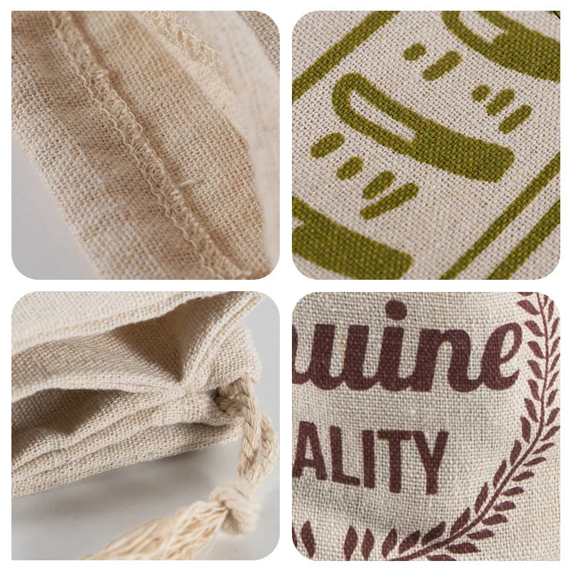 2026 Linen Bread Bags Reusable Portable Drawstring Kitchen Organizer