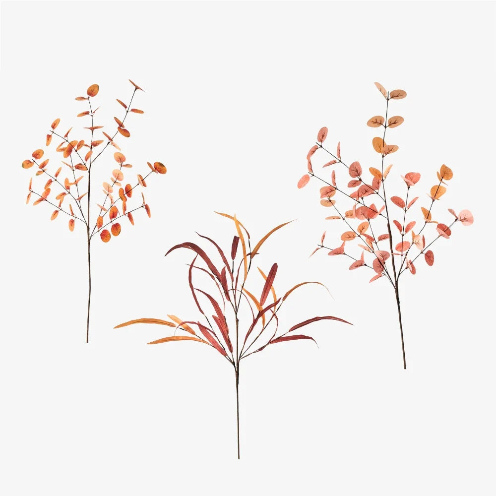 Artificial Plant Autumn Eucalyptus Long Branch Home Garden Decor Fake
