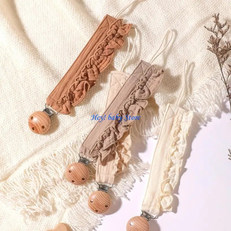 Baby Pacifier Holder Chains Lace Trim Anti-Loss 4-Pack