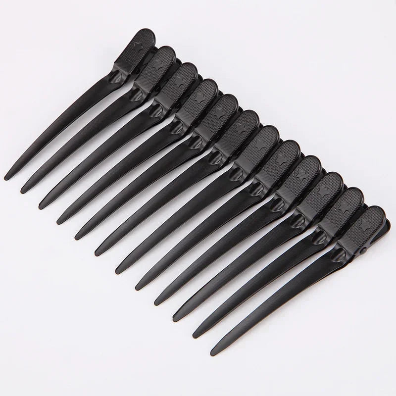 12-Piece Duck Mouth Hair Sectioning Clips | Metal Styling Clamps