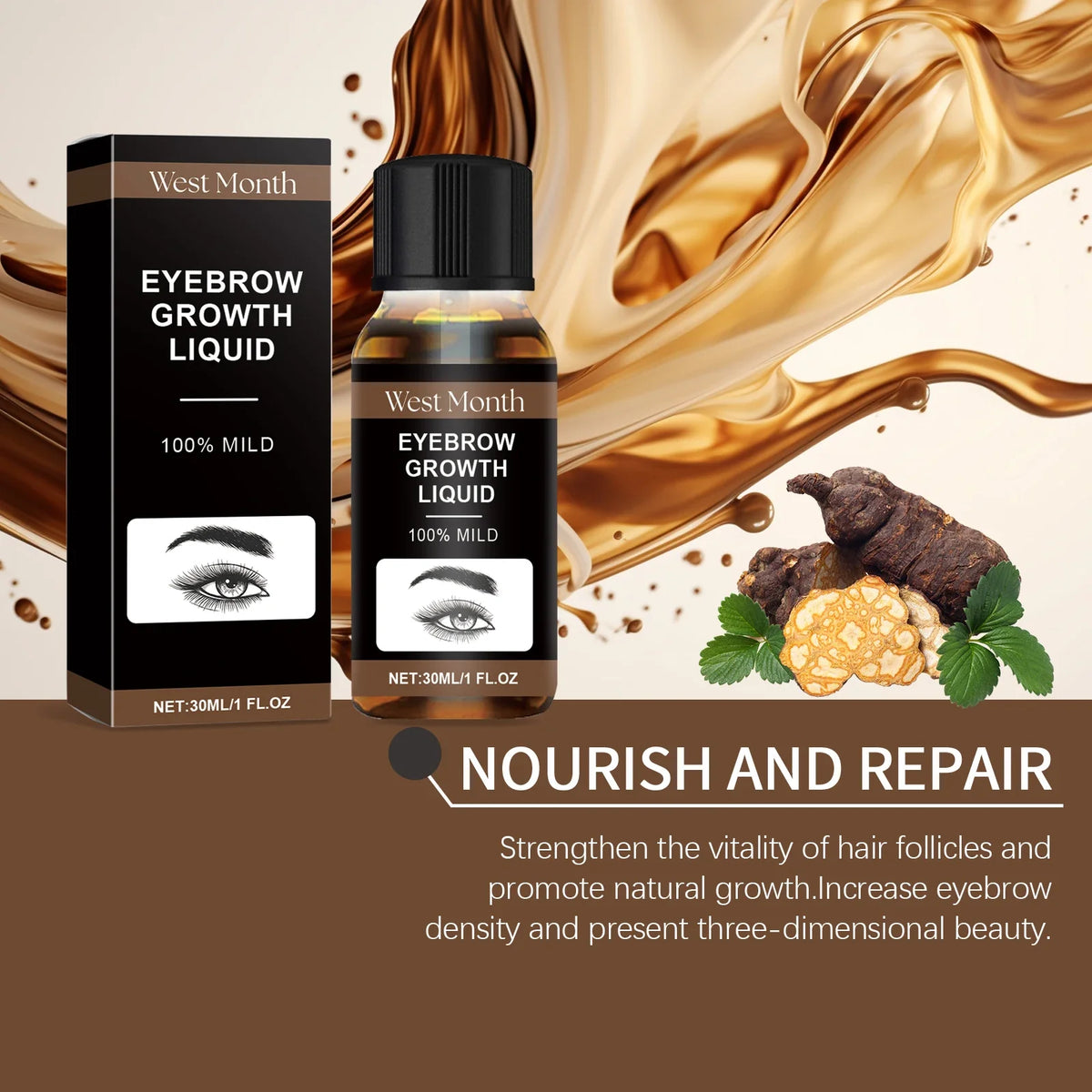 WEST MONTH Eyelash & Eyebrow Growth Serum | Fuller Lashes