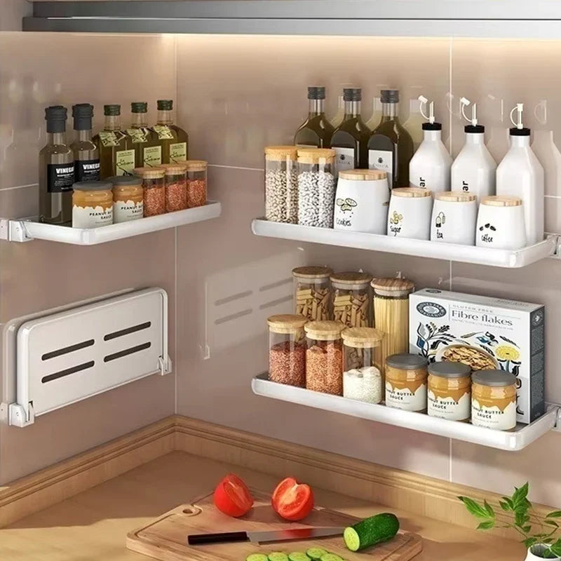 Foldable Kitchen Storage Rack & Fridge Organizer | Aluminum
