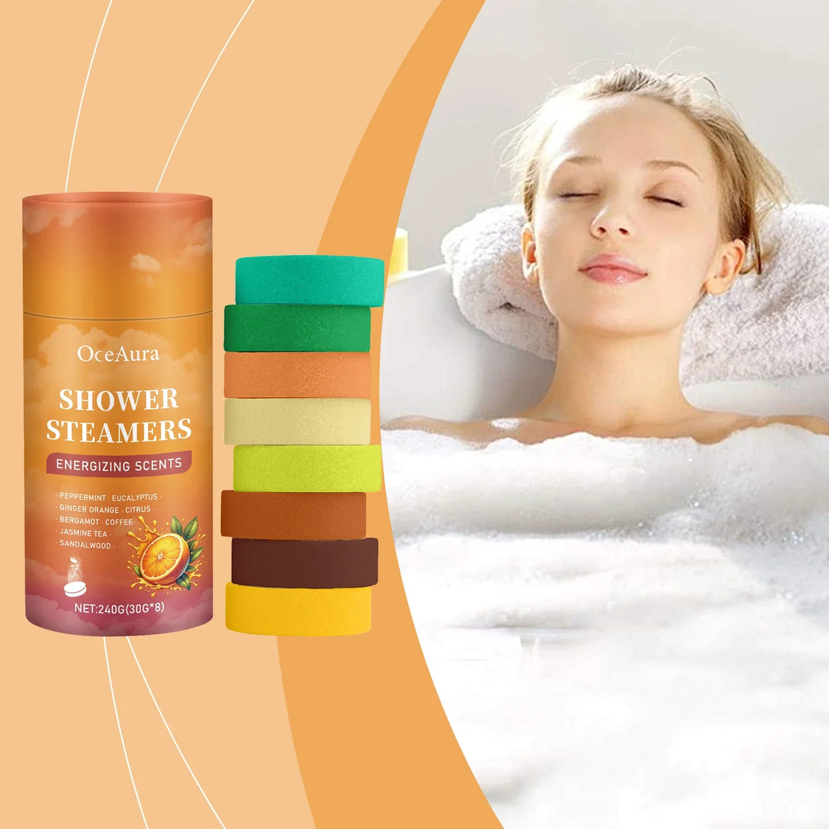 OceAura Aromatherapy Shower Steamers – Spa Relaxation Tablets
