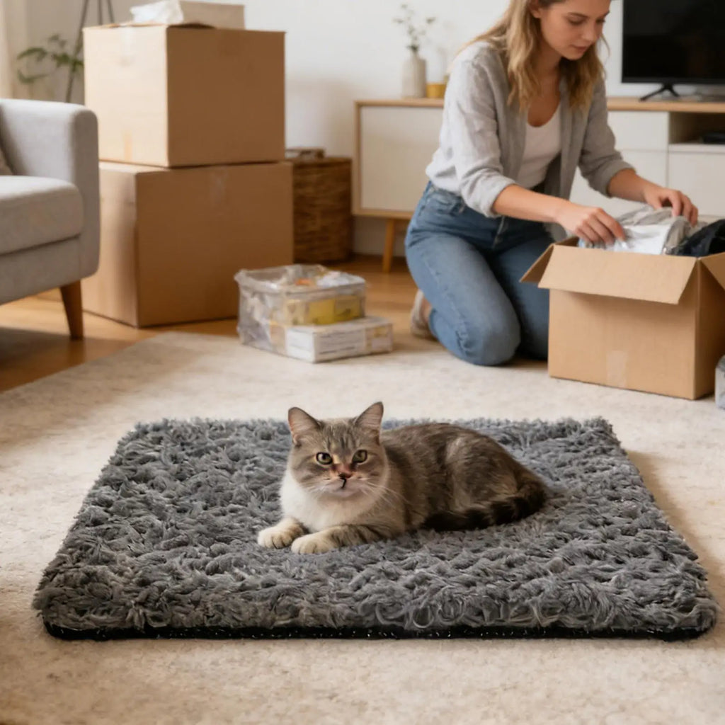 Self-Warming Cat & Dog Bed Mat | Plush Non-Slip Thermal Pad