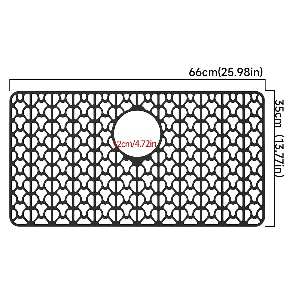 Large Silicone Sink Mat 26x14" | Farmhouse Kitchen Sink Grid