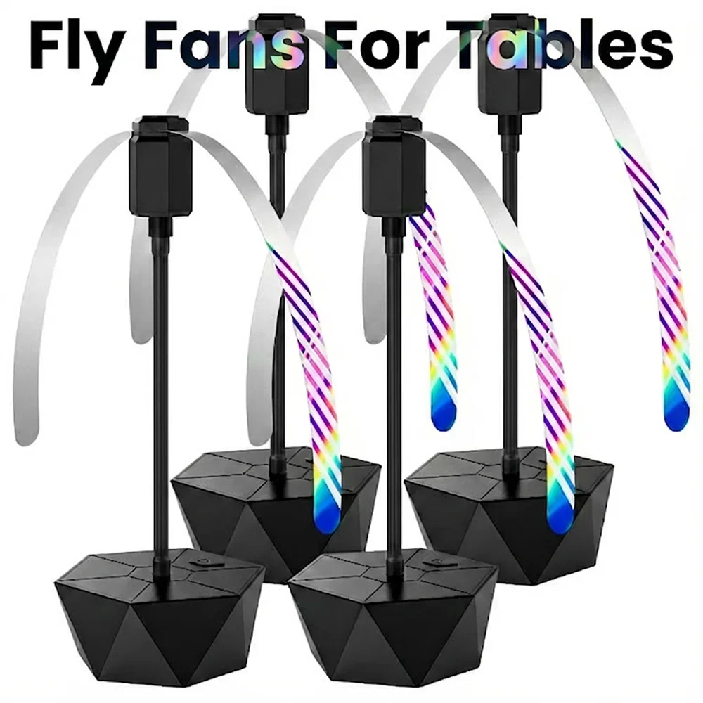 Soundless Fly Repellent Fan – Soft Blades, Hook, BBQ & Picnic