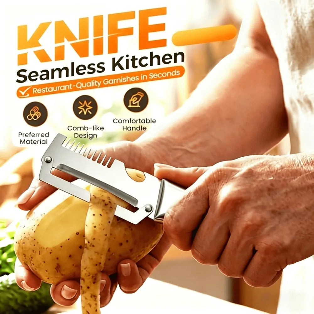 PLYS Stainless Steel Vegetable Peeler & Grater – Multifunctional