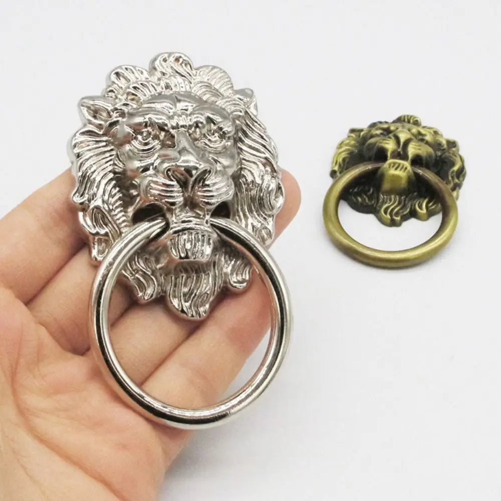 Antique Lion Head Door Handle Decorative Pull Zinc Alloy Kitchen