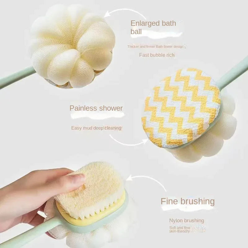 Double-sided Bath Brush Long Handle Soft Bristle Household Body