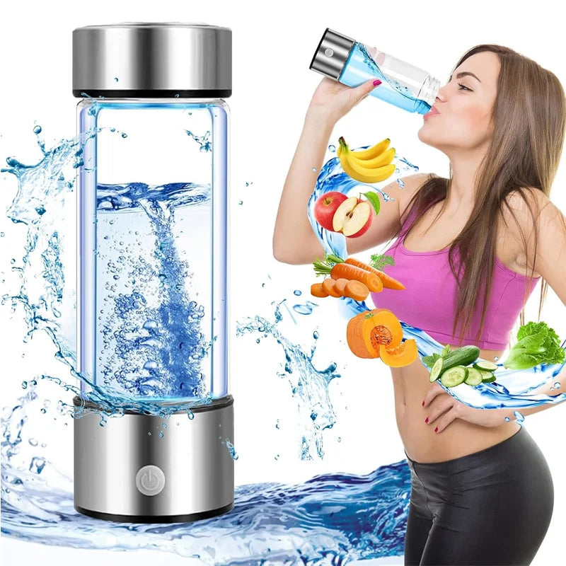 USB Hydrogen Water Bottle Generator | Glass Electrolysis