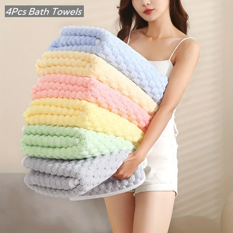 Thick Big Bamboo Charcoal Coral Velvet Bath Towel Adult Soft
