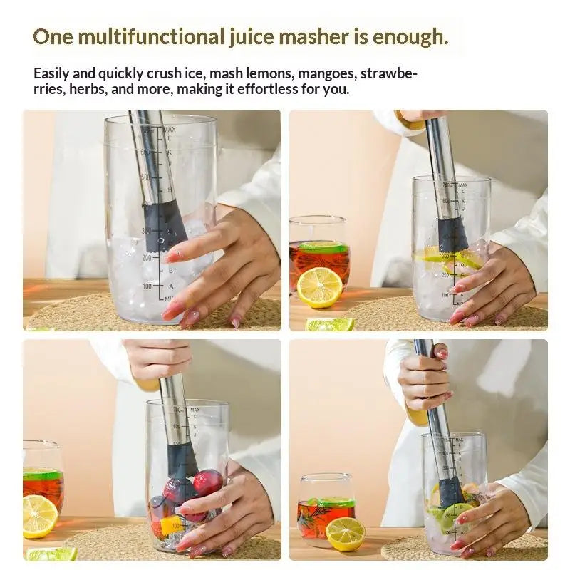 Stainless Steel Ice Hammer & Muddler Bar Tool | Cocktail Set