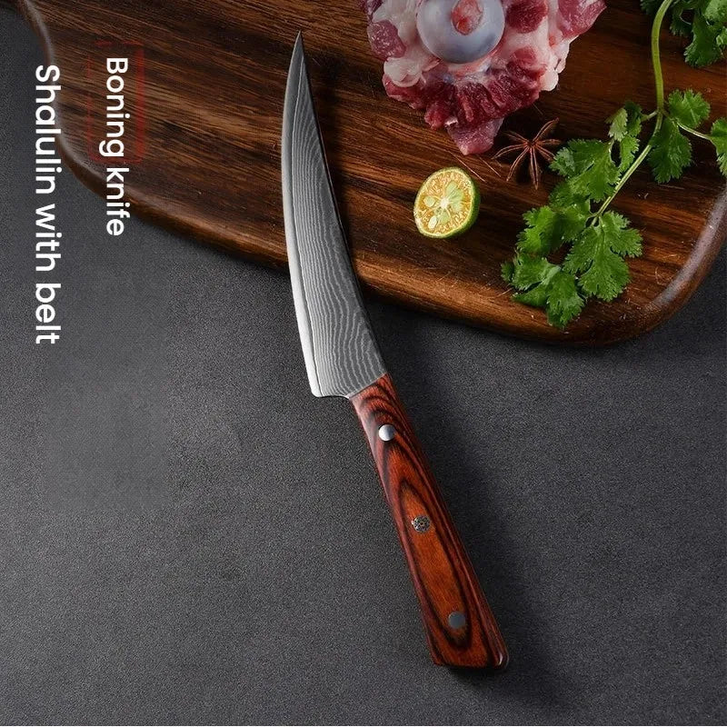 Damascus Steel Boning Knife – 67-Layer Full Tang Fillet Knife