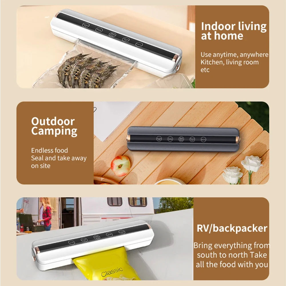 Wireless USB Vacuum Sealer 62KPa 1500mAh – Auto Food Sealer