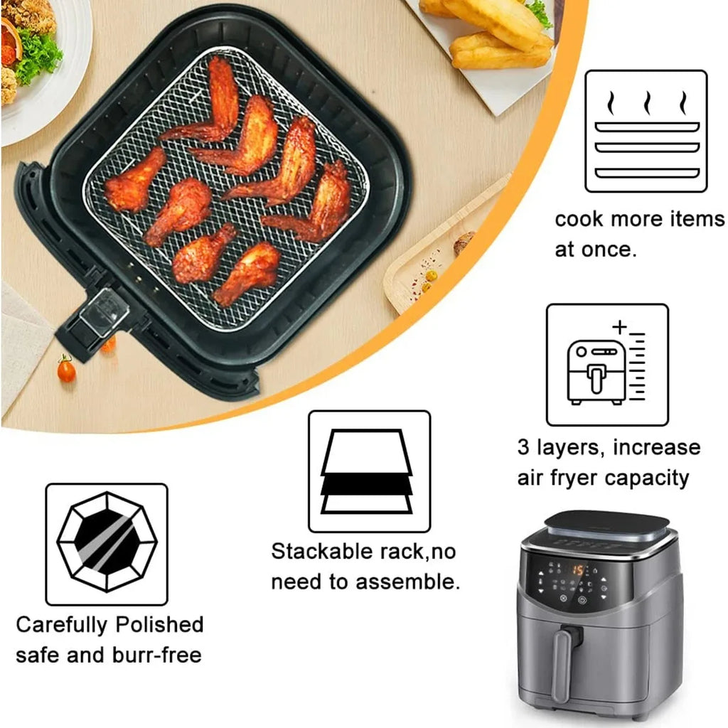 Stackable Air Fryer Rack 1-3 Layer 304 Stainless Steel