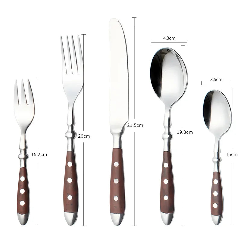 6-Piece Stainless Steel Flatware Set – Knife, Fork & Spoon
