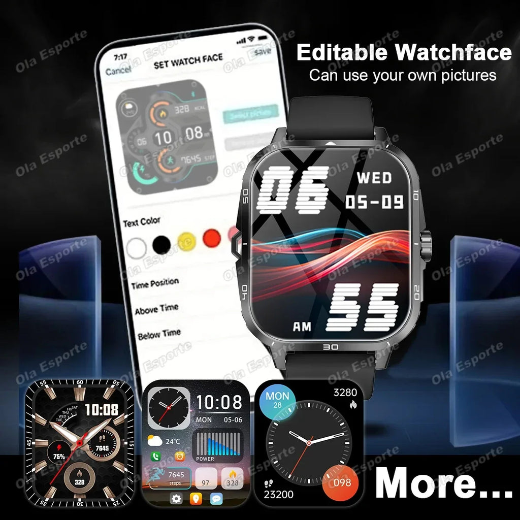 Ola Esporte HW12 Military Smartwatch | Flashlight & Bluetooth Call
