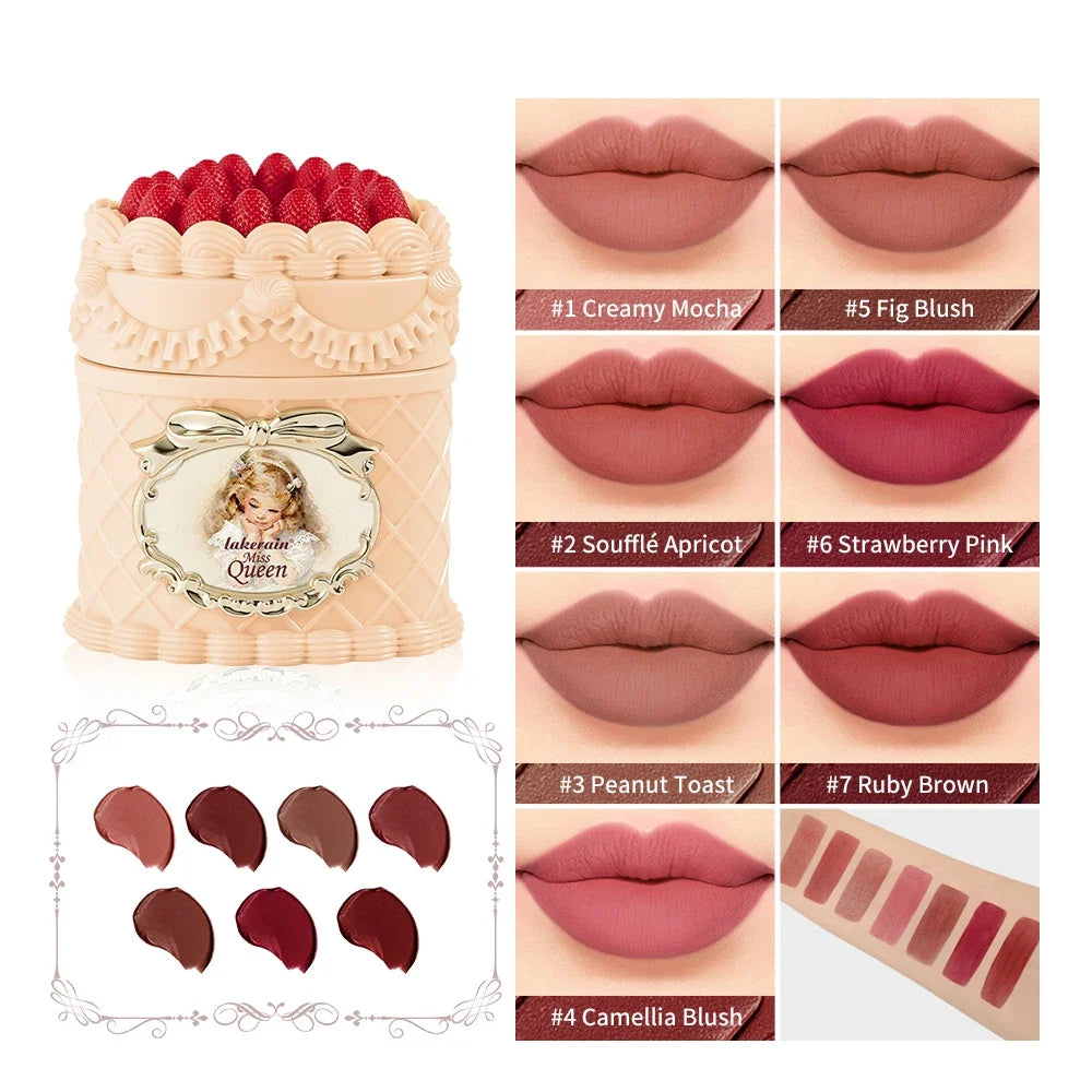 Flower Strawberry Cupid Cake Velvet Matte Lip Mud Long Lasting