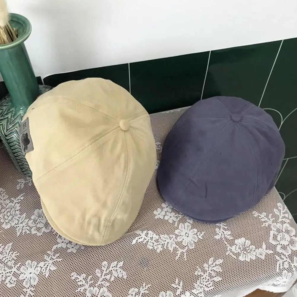 Retro Newsboy Beret Cap – Reversible Duckbill Hat for Women