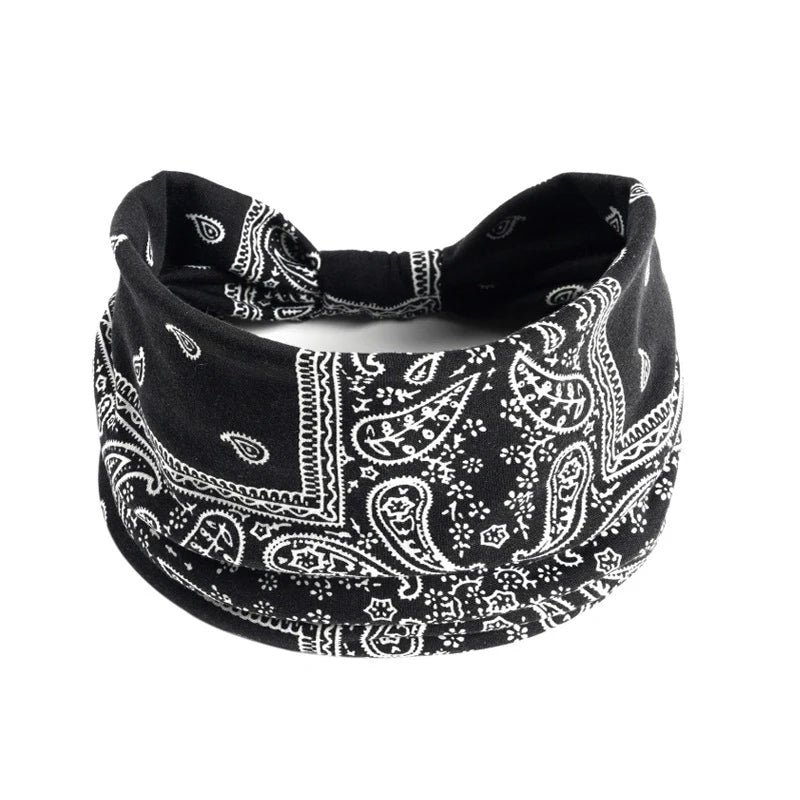 Boho Knot Turban Headband – Wide Elastic Hair Wrap for Women