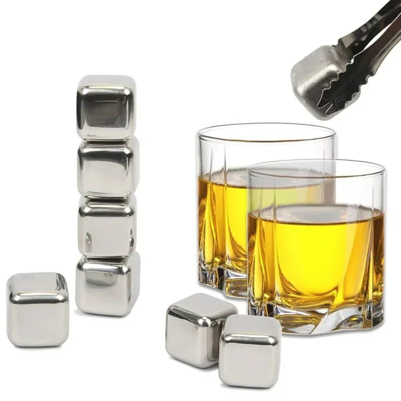 Reusable 304 Stainless Steel Ice Cubes – No Dilution Cooling