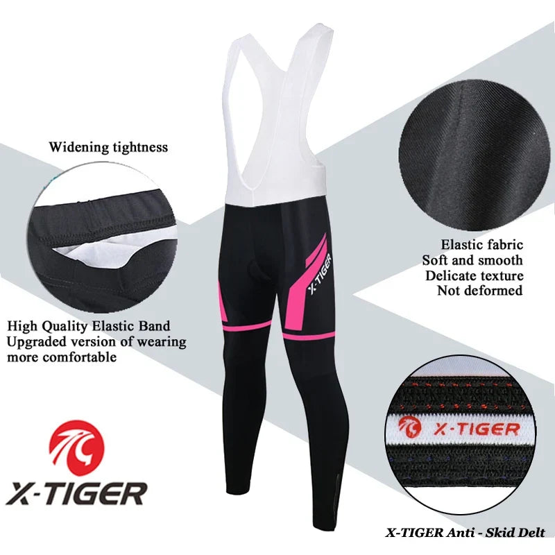 X-TIGER Women's Cycling Bib Tights 5D Gel Pad MTB & Road