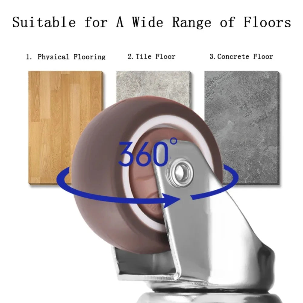 4-Pack Swivel Caster Wheels with Brake – Heavy Duty, 1"–2"