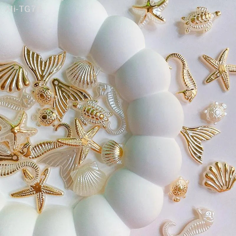30pc Ocean Marine DIY Beads – Shells, Seahorses, Stars
