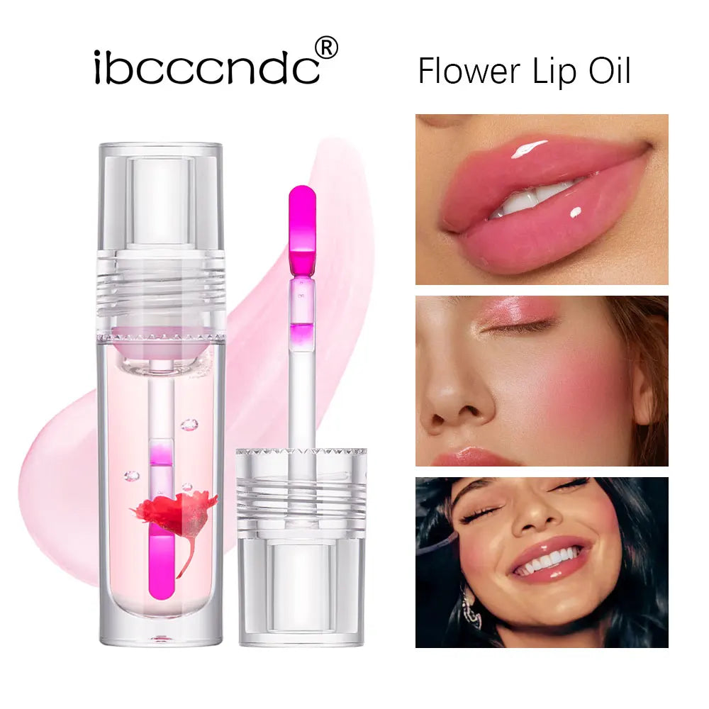 ibcccndc PH Color Changing Flower Lip Oil Gloss 3.8ml