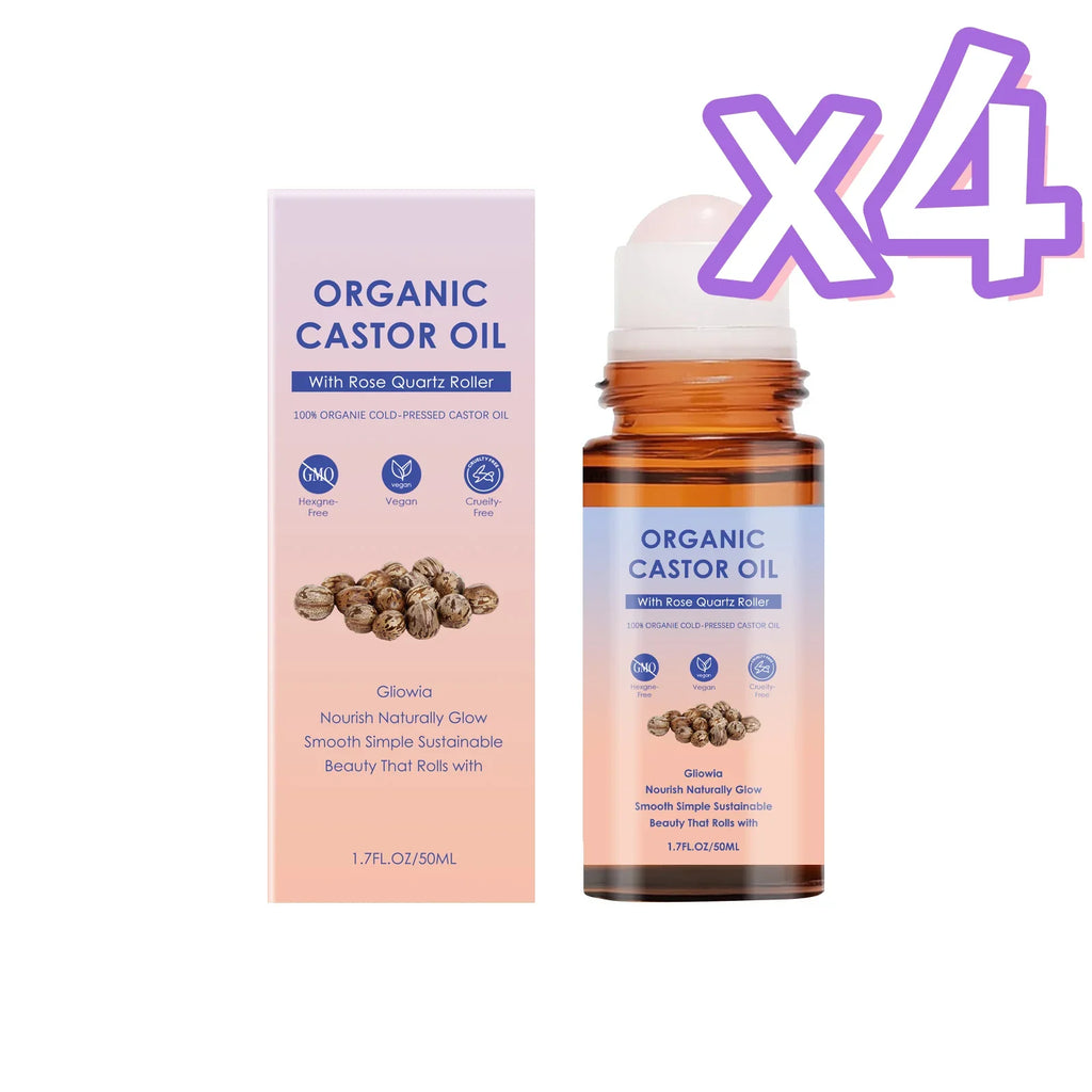Organic Castor Oil Rose Quartz Roller Ball | 50ml