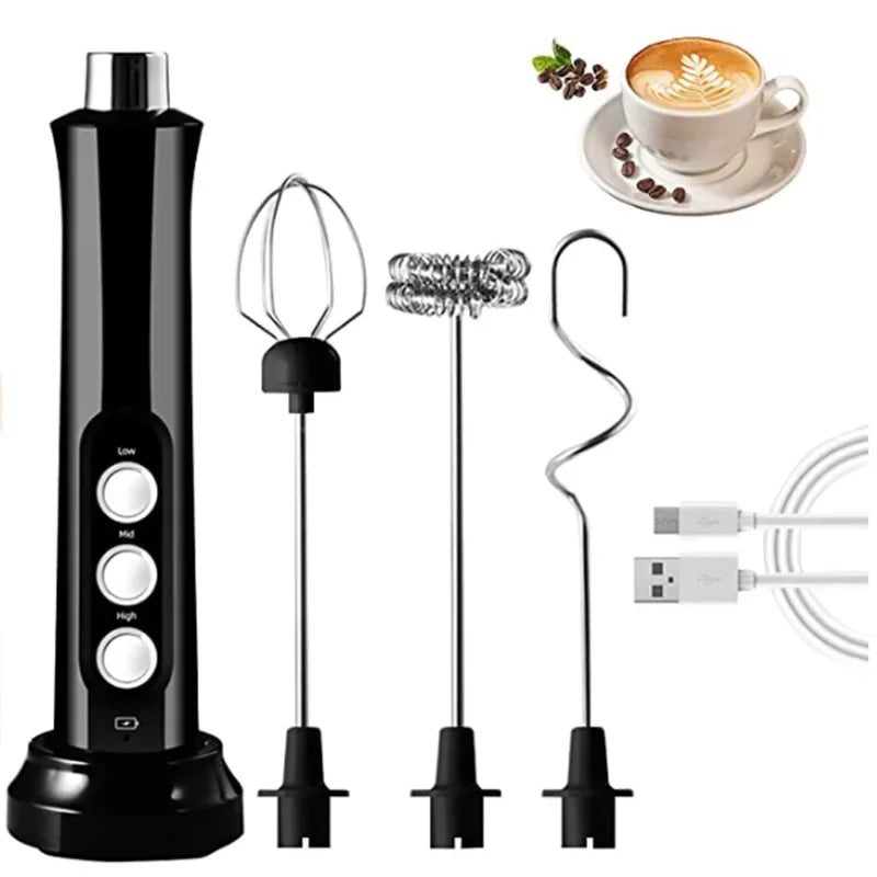 BALASHOV 3-in-1 Rechargeable Electric Milk Frother & Mixer