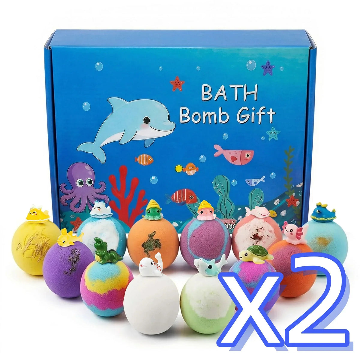 Kids Bath Bombs with Surprise Toys – 12-Pack Gift Set