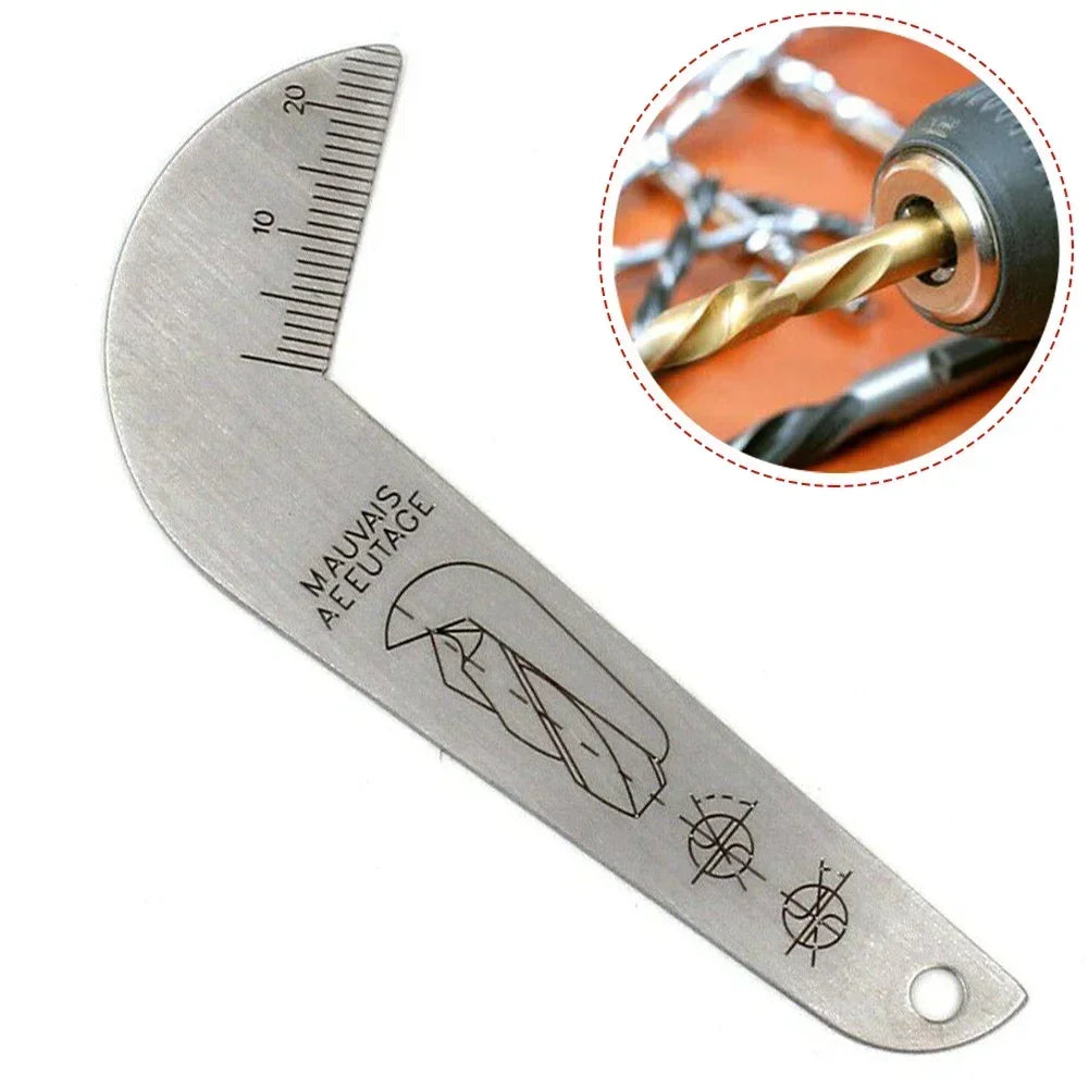 118° Double-Sided Drill Gauge – Stainless Steel Measuring Tool