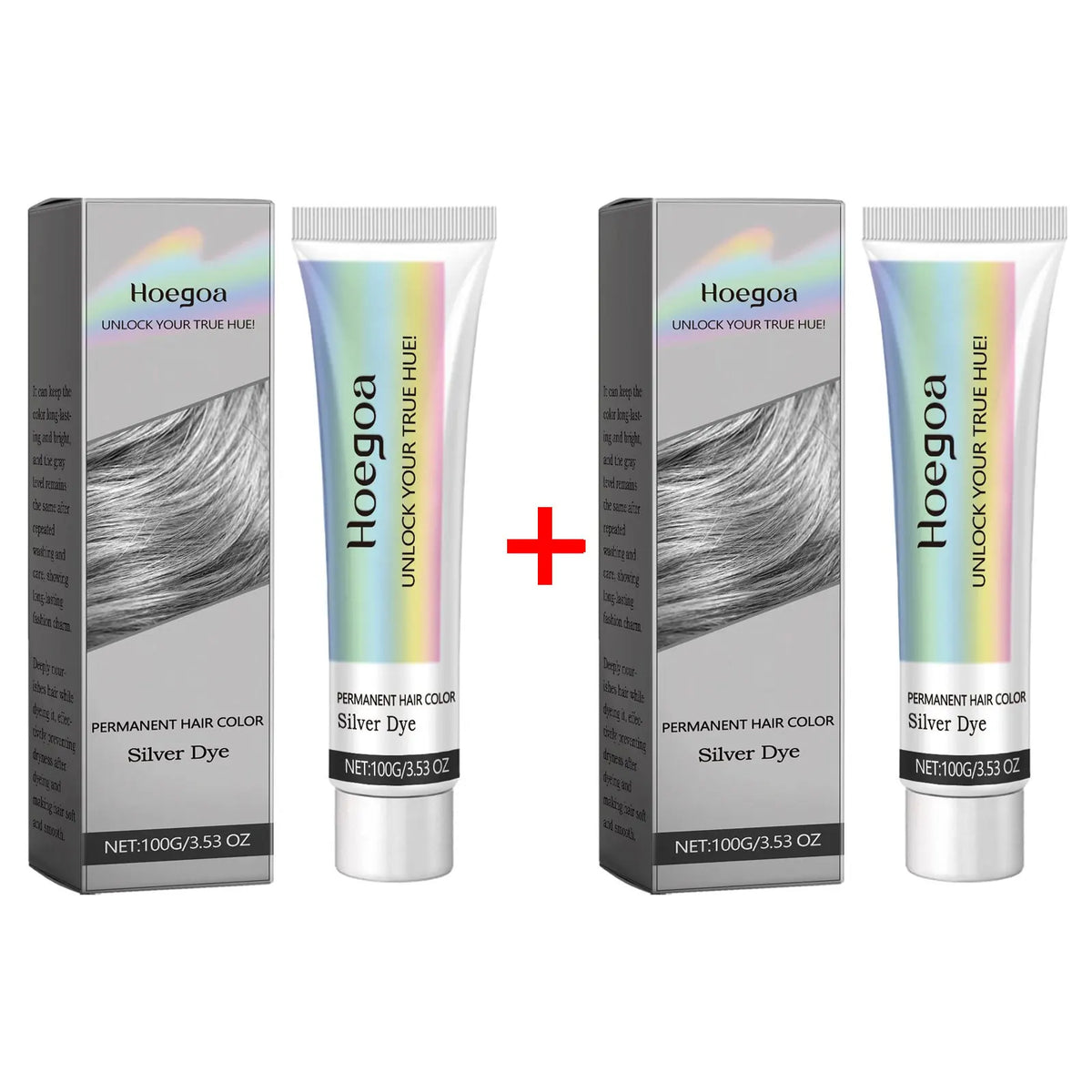 HOEGOA Silver Grey Permanent Hair Dye Color Wax Cream 100g