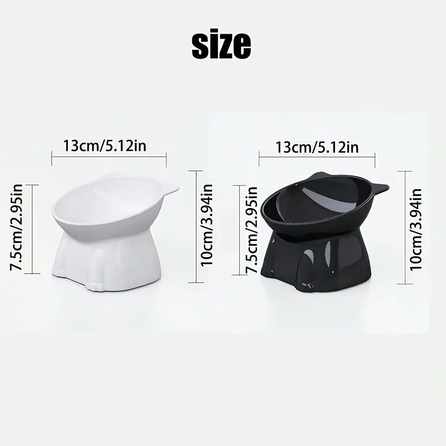 15° Tilted Cat Bowl – Anti-Vomit Pet Food & Water Station