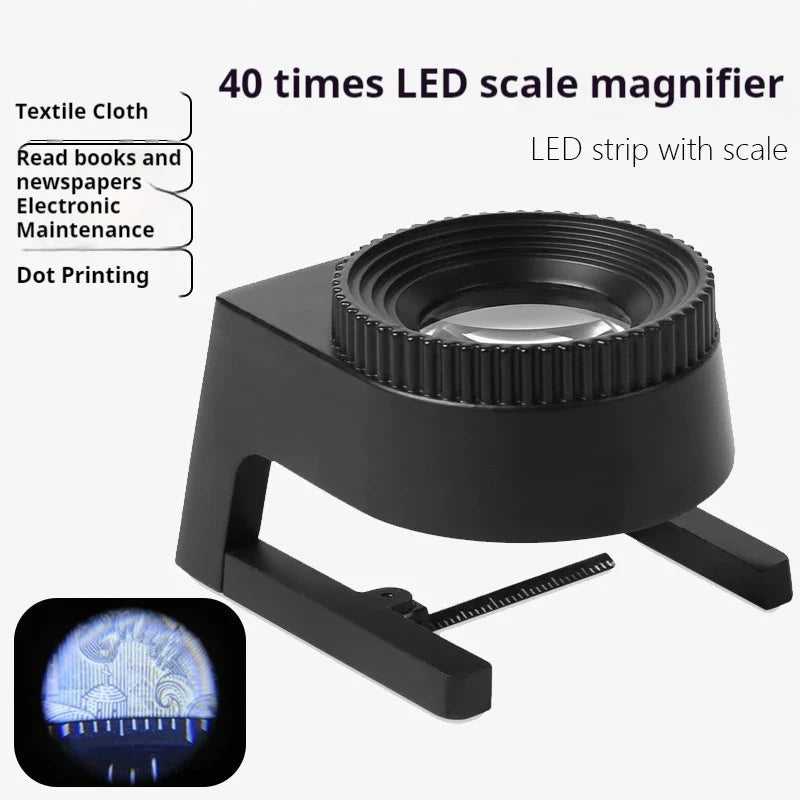 LED Magnifying Glass with Scale & 3 LED Lights | High Magnification