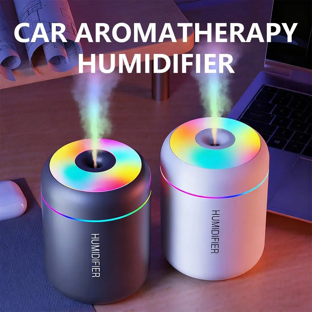 Mini USB Aroma Diffuser Humidifier | 7-Color LED | Car & Home