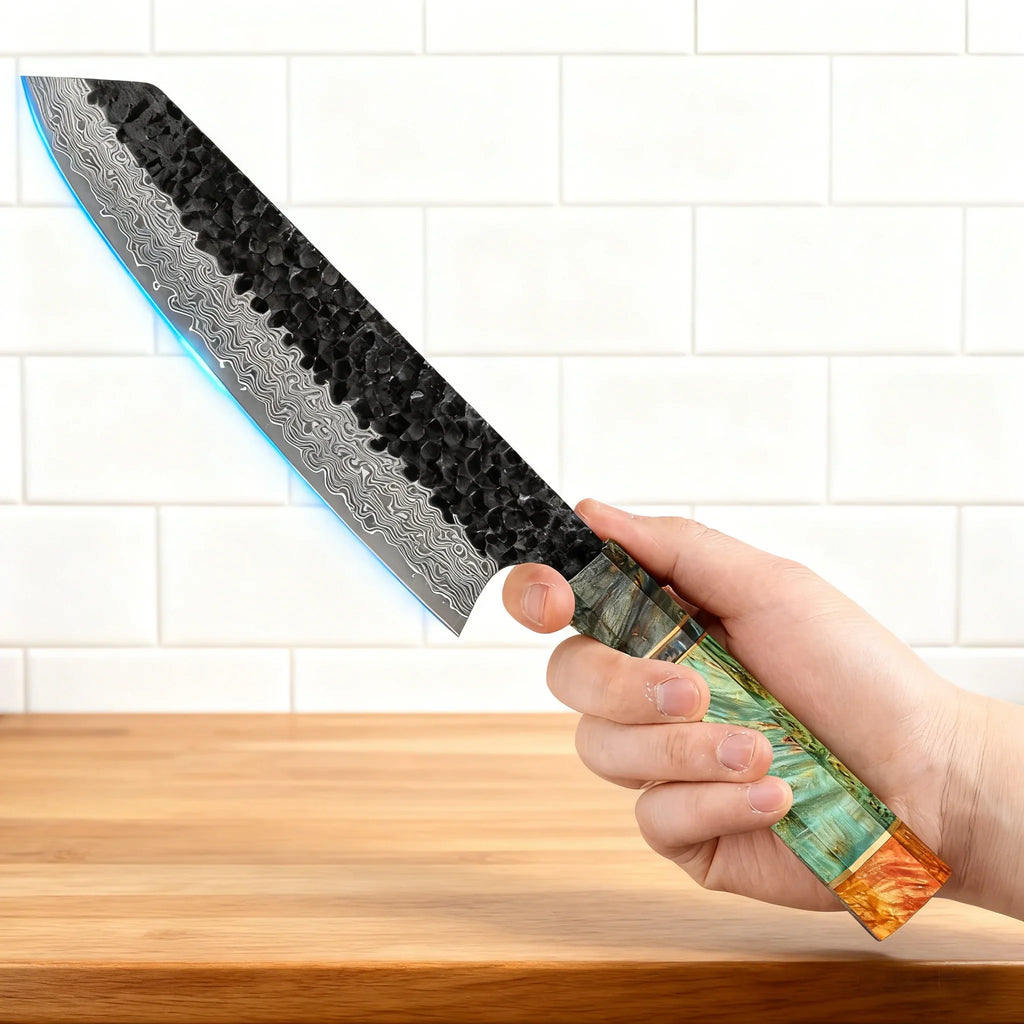 67-Layer Damascus Kiritsuke Chef Knife – Forged Steel 20.5cm