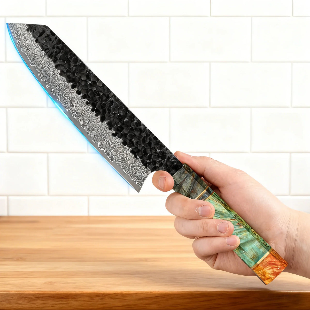 67-Layer Damascus Kiritsuke Chef Knife – Forged Steel 20.5cm
