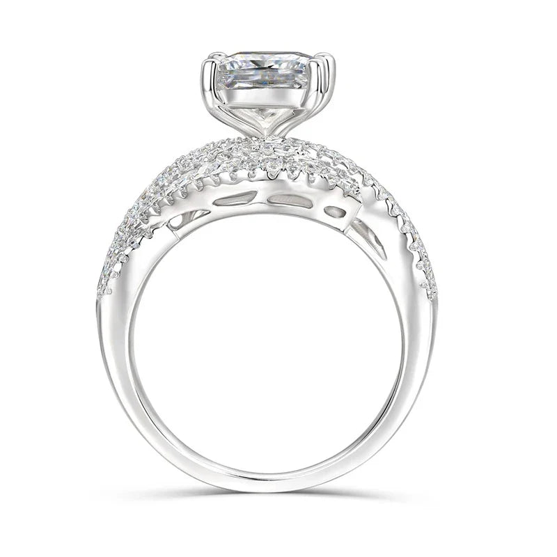 Huitan Women's Iced Out CZ Wedding Ring | Fashion Band