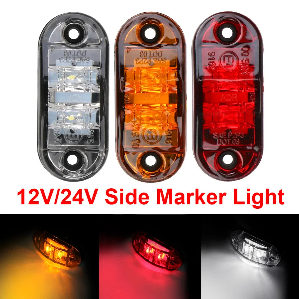 LED Side Marker Lights 12V–24V | Trailer Truck Caravan Pair