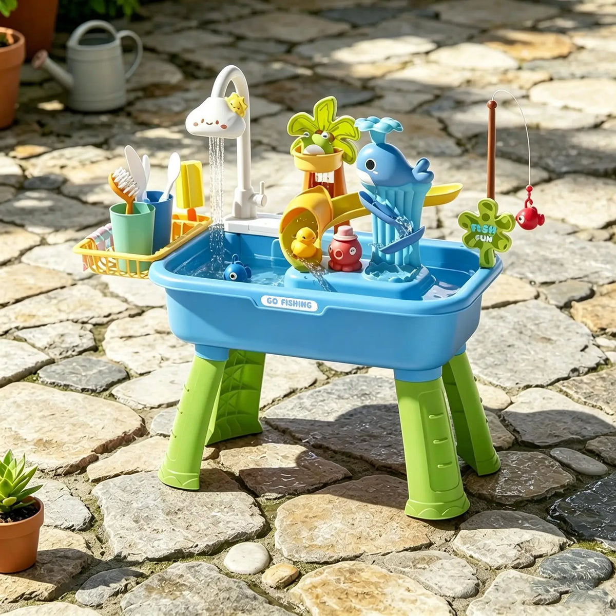 Kids Water Activity Table with Running Water & 43 Accessories