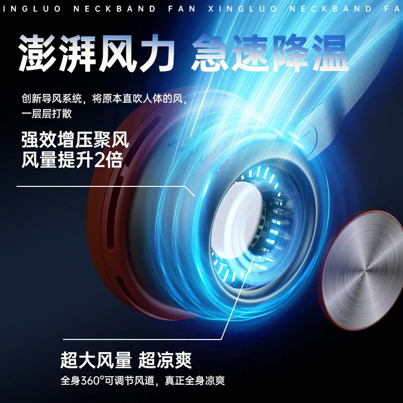 Bladeless Neck Fan – USB Rechargeable Hands-Free Portable Fan