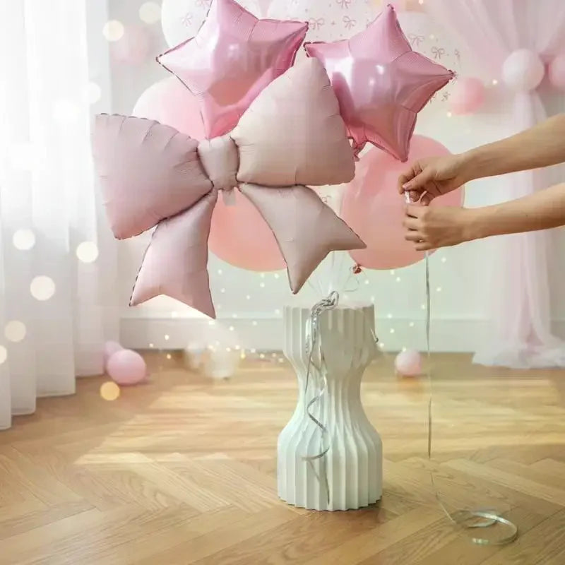 Bow Print Latex Balloon Foil Coquette Birthday Girl Baby Shower