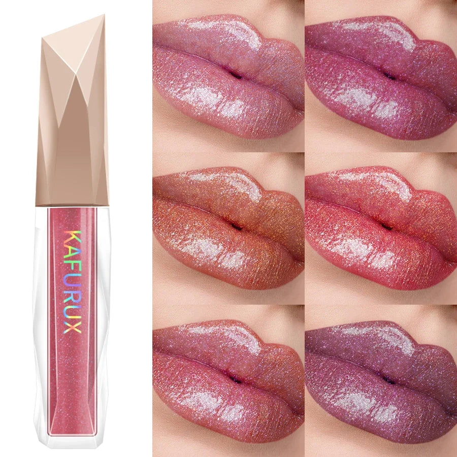 KAFURUX Shimmer Lip Gloss – Moisturizing, Fuller-Looking Lips