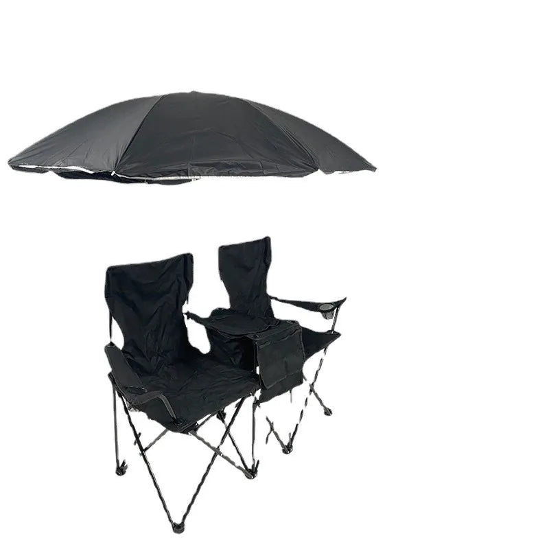 Folding Double Beach Chair with Umbrella – Portable Lounge