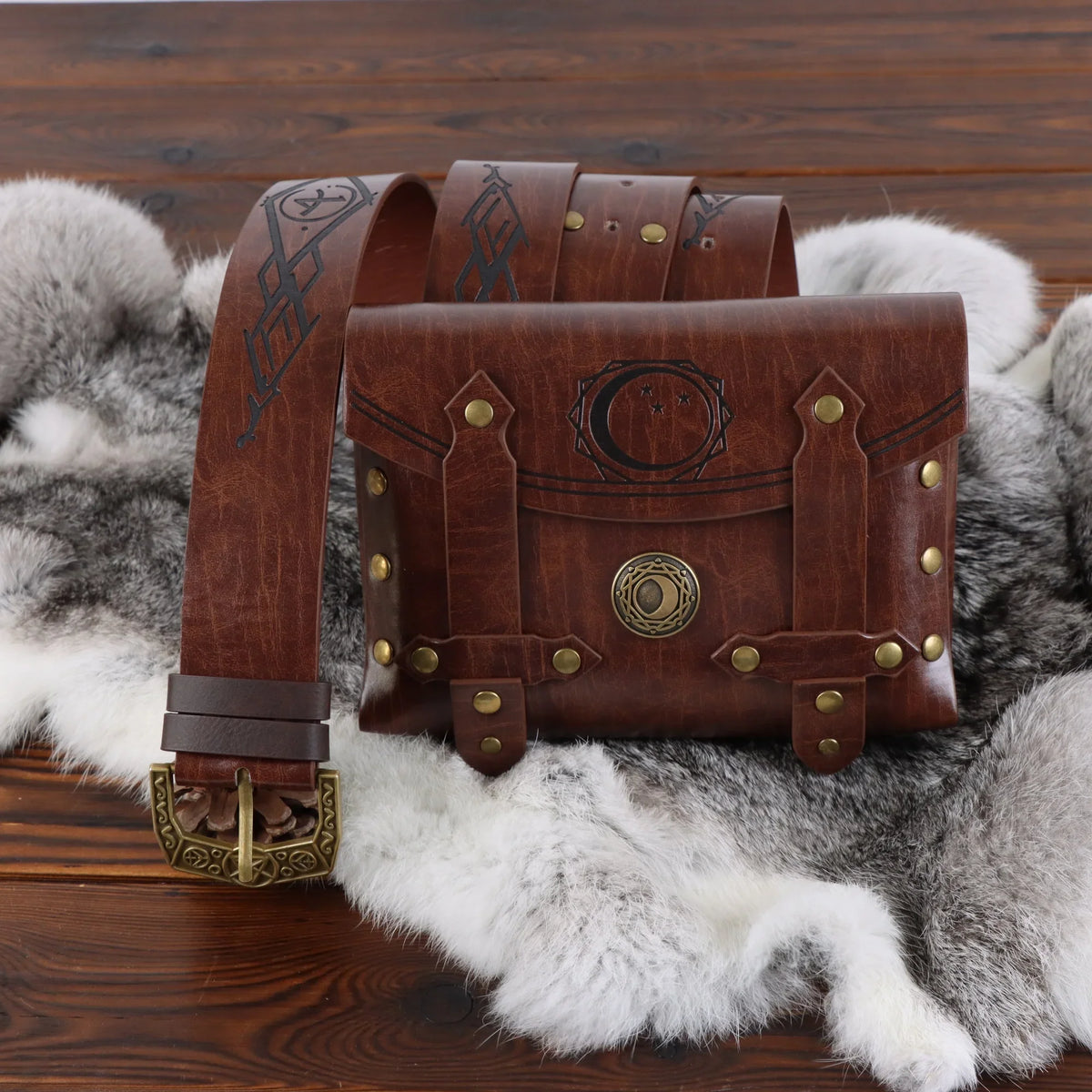 Medieval Viking Knight Belt Retro Waist Bag Copper Coin Renaissance