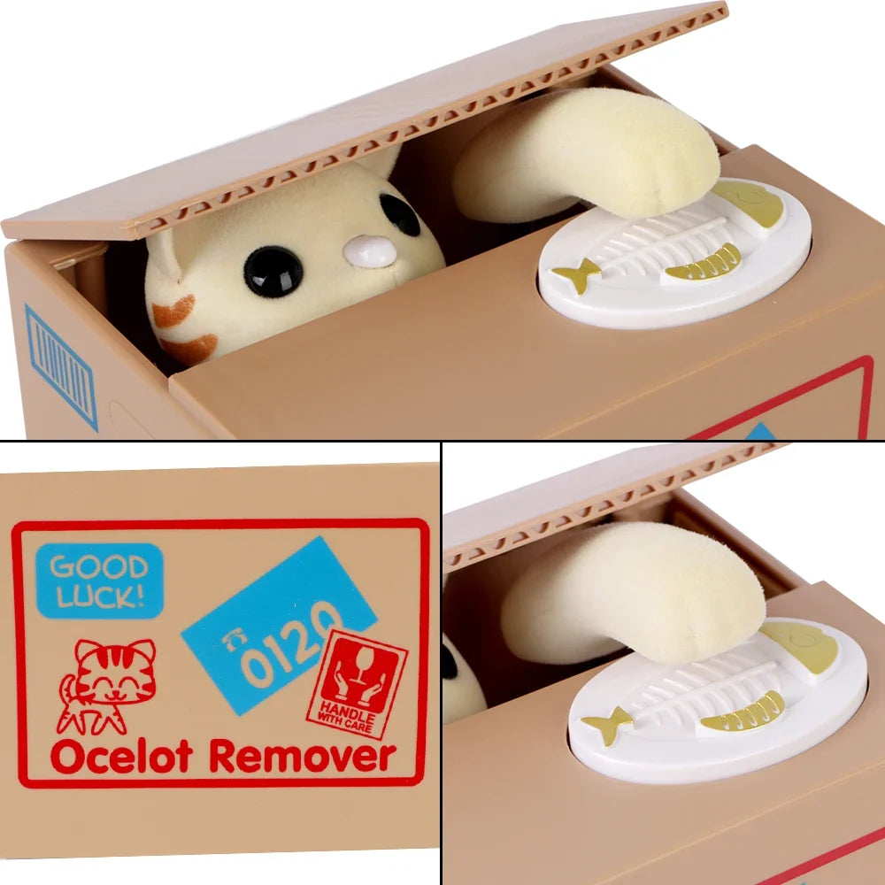 Animated Coin-Stealing Panda & Cat Piggy Bank | Kids Gift